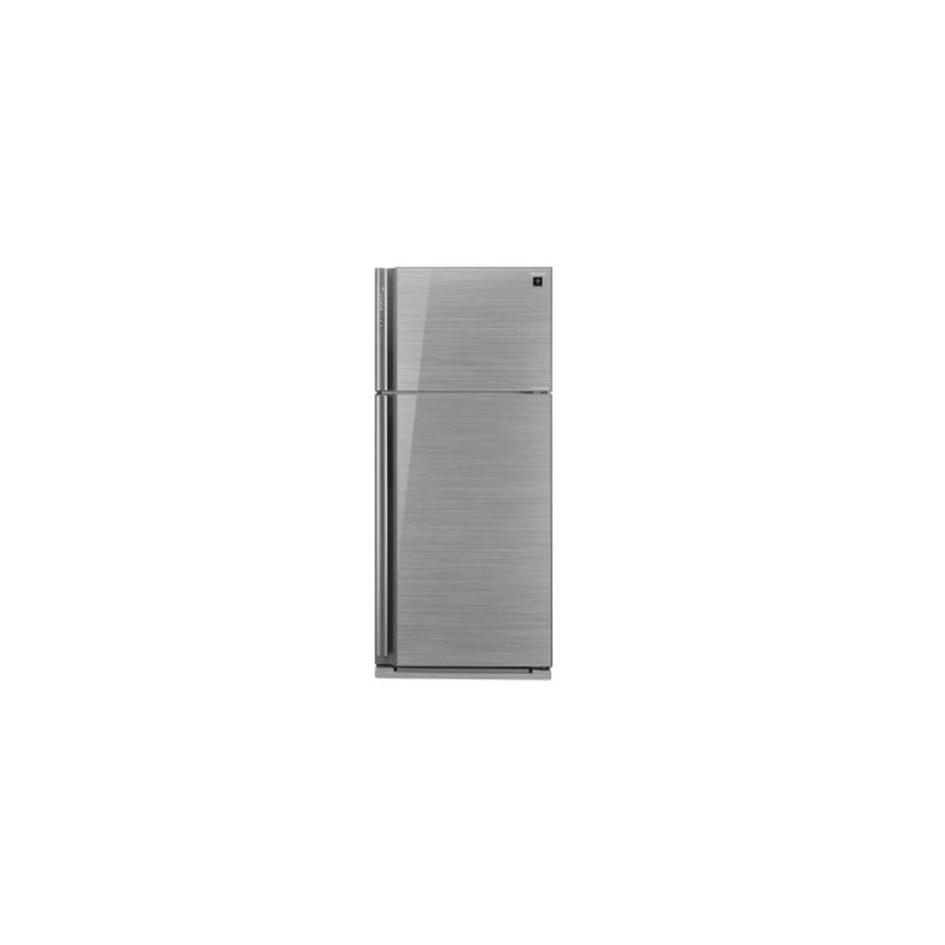 ثلاجة شارب  ستيل SJGP 77 D SL فريزر علوي